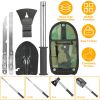 6-In-1 Multi Tool Survival Kit Shovel Knife Axe Saw Nail Puller W/ Pouch Outdoor Gear Camping