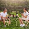 Folding Camping Table Portable Lightweight Carbon Steel Roll-Up Picnic Bbq Desk With Carry Bag Heavy Duty For Outdoor Beach Backyard Party Patio Campi