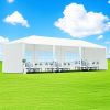30′L × 10′W × 8.2′H Outdoor Waterproof Canopy Gazebo Patio Party Tent With 3 Window Sidewalls, 2 Zipper Walls For Wedding, Backyard Event & Temporary