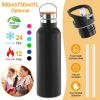 Sports Water Bottle Stainless Steel Vacuum-Insulated Drinking Cup W/ Straws Outdoor Cycling Hiking