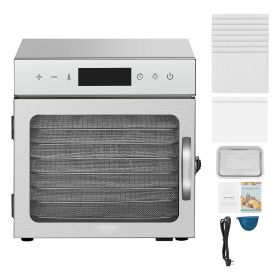fFood Dehydrator Machine, 8 Stainless Steel Trays, 400W Electric Food Dryer with Adjustable Temperature & 24-Hour Timer, Heated Dryer for Jerky, M