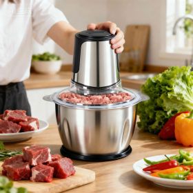Food Processor, Electric Meat Grinder, Vegetable Chopper, with Dual Bowls