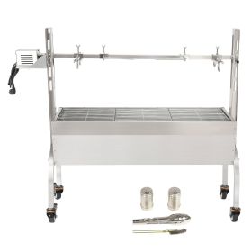 Stainless Steel Rotisserie Grill, BBQ Whole Pig Lamb Goat Charcoal Spit Grill, Electric 50W Motor BBQ Hog Rotisserie Roaster