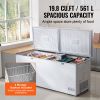 Chest Freezer, 19.8 Cu.ft / 561 L Large Deep Freezer with Split Top Double Locking Lids, Freestanding Commercial Chest Freezer & 4 Removable Baskets