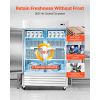 Commercial Freezer, 32.2 in Width Reach In Upright-Freezer Double Door, 43.2 Cu.ft Auto-Defrost Stainless Steel Freezer with 8 Adjustable Shelves