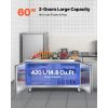 60" W Commercial Freezer, 14.8 Cu.Ft Worktop Freezers Undercounter with LED Auto Lighting and Lockable Door, 2 Doors Food Freezing Prep Worktable