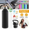 Sports Water Bottle Stainless Steel Vacuum-Insulated Drinking Cup W/ Straws Outdoor Cycling Hiking