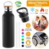 Sports Water Bottle Stainless Steel Vacuum-Insulated Drinking Cup W/ Straws Outdoor Cycling Hiking