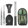 6-In-1 Multi Tool Survival Kit Shovel Knife Axe Saw Nail Puller W/ Pouch Outdoor Gear Camping
