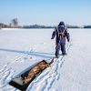 Deer Drag Sled With Dragging Harness Deer Cart Game Hauler Snow Sledding Pad Hunting Gear Supplies With 32.8Ft Black Rope 16.1Ft White Rope For Huntin