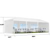 30′L × 10′W × 8.2′H Outdoor Waterproof Canopy Gazebo Patio Party Tent With 3 Window Sidewalls, 2 Zipper Walls For Wedding, Backyard Event & Temporary