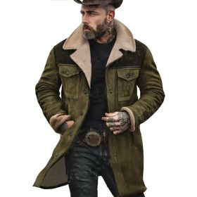 Suede Multicolor Jacket Multi-pocket Zipper (Option: Army Green-XL)