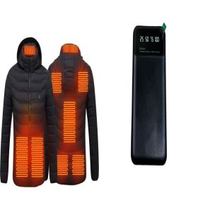 Smart 8-piece Heating Cotton-padded Clothes 3-gear Temperature Control Thermal Coat (Option: Black Set-XL)