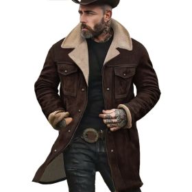 Suede Multicolor Jacket Multi-pocket Zipper (Option: 5183 coffee brown solid color-2XL)