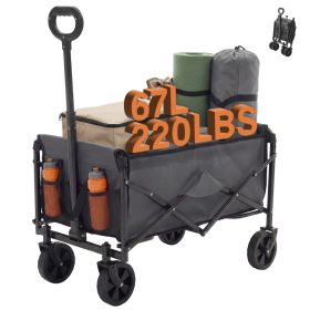 Foldable Trolley, With Wheels, Foldable, Large Capacity, 330 Pounds, Multi-functional Trolley, Heavy-duty Design, With Elastic Handles (Option: Grey  5in)