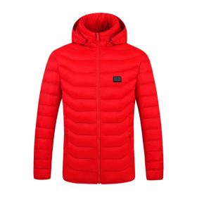 Winter Heated  Plus Size Jacket Electric Heated Clothing (Option: Zone 9single control red-6XL)
