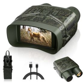 Night Vision Goggles - 4K Night Vision Binoculars For Adults; Camouflage 3'' Large Screen Binoculars Can Save Photo And Video With Rechargeable L (Color: Camouflage)