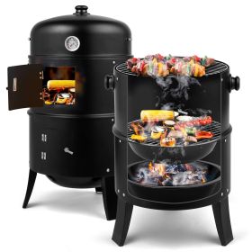80*41*48cm Iron Spray Smoker Carbon Grill Black (Color: Black)