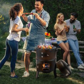 80*41*48cm Iron Spray Smoker Carbon Grill Black (Color: as picture)